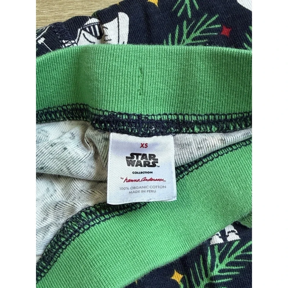 Womens Hanna‎ Andersson STAR WARS Christmas Holiday Green Pajama Bottoms Sz XS